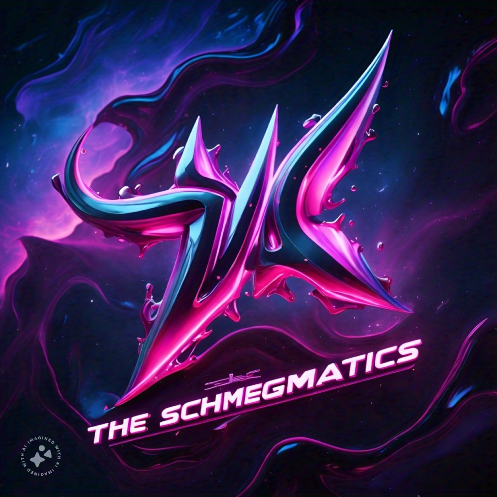 liquid dark cosmic logo for the schmegmatics
